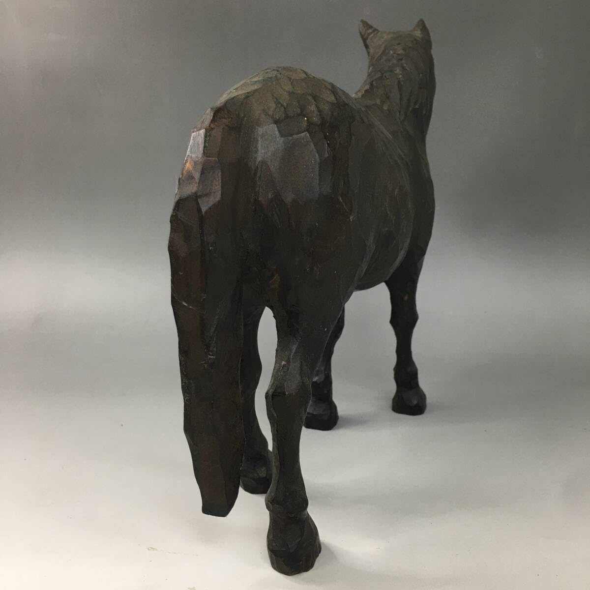 Amazon.co.jp: UNY2011【真作保証】木彫り馬置物民芸品木曽照岳銘在来